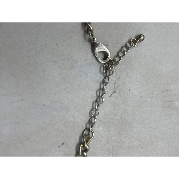 Costume jewelry necklace floral chain foe pearl ivory gold color clasp 19" READ - Picture 7 of 9